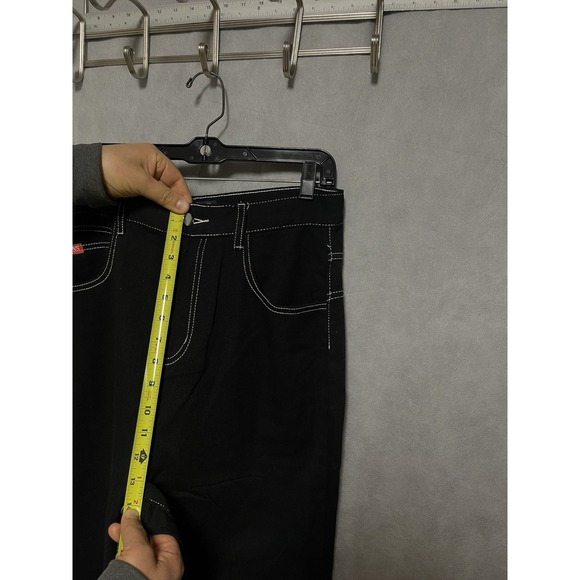 JNCO Jeans Men 32X27 Black Baggy Hip Hop Skate Streetwear Denim Skull‎ Wide Leg - Picture 6 of 10